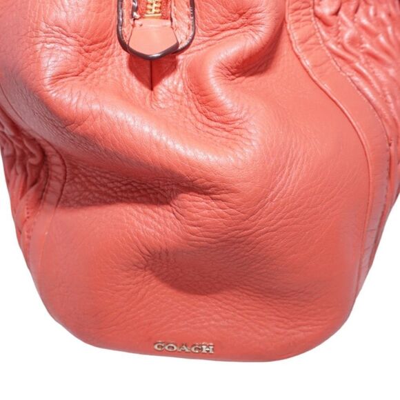 Coach Limited Edition Madison Gathered Twist Leather Bag in Vermillion O… - Picture 4 of 10